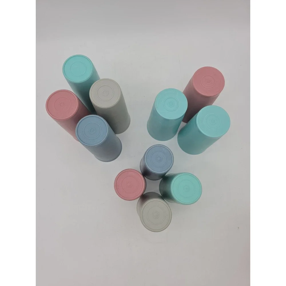 Vintage Tupperware Cups Set Of 11 Country Pastel 3 Sizes Stackable